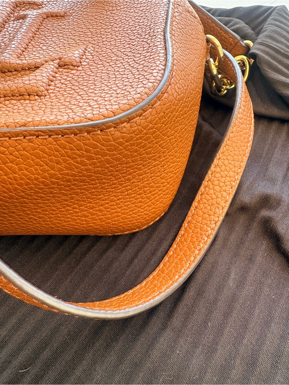 Ralph Lauren Tan RL Leather Crossbody Bag - Picture 5 of 8